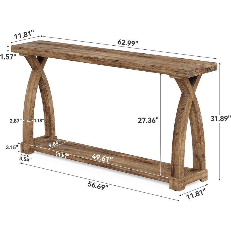 Tribesigns Farmhouse 2-Tier Console Table image number 4
