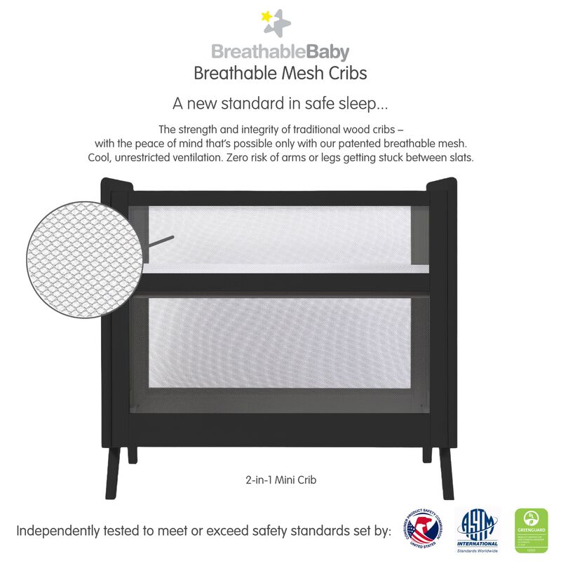 Breathable Mesh 2-in-1 Mini Crib — Greenguard Gold Certified