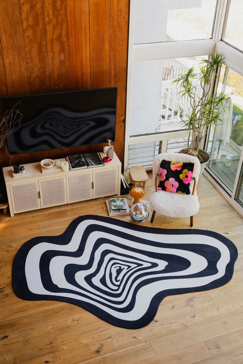 Lany Space Area Rug, Washable Non-Slip Rug, Vertigo Irregular Rug for Living Room image number 2