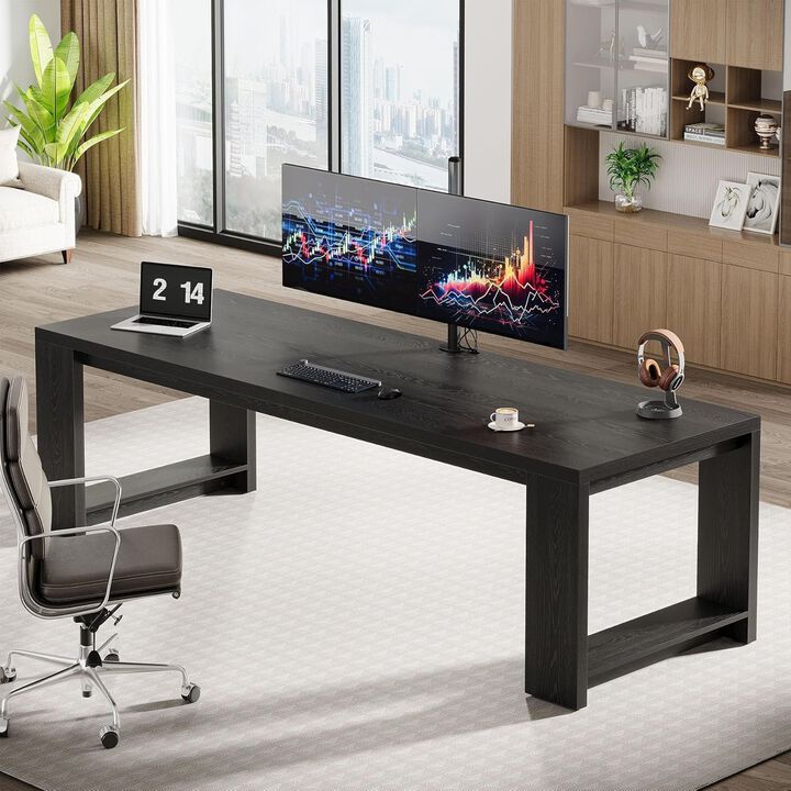 Tribesigns 86" Two Person Desk, Long Computer Desk Conference Table for Home Office, Extra Large Double Workstation Writing Desk for Two, Gaming Desk and Dining Table for Office and Study Room