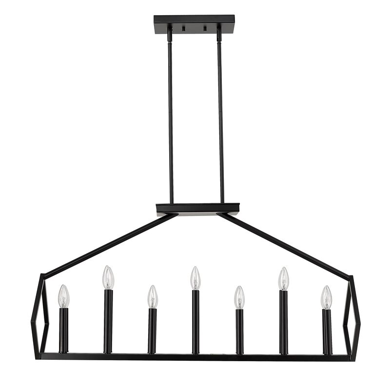 Hivvago Luca 14-Light Matte Black Island Pendant