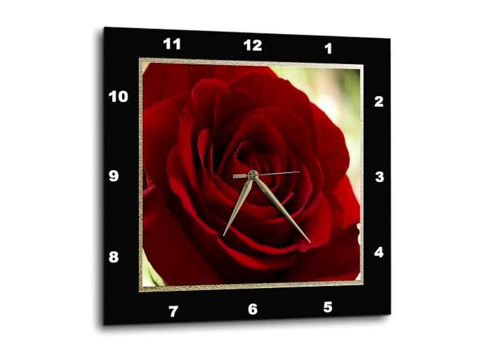 Red Gold Black Wall Clock 15 Inch Home Decor