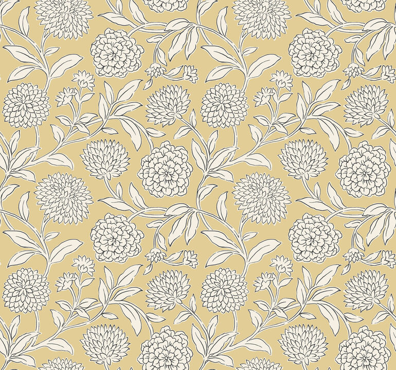 Chatsworth Garden Butter Floral Trail Wallpaper