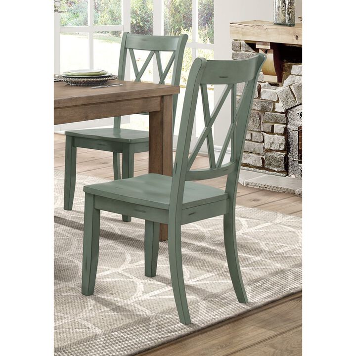 Streamdale Teal Finish Dining Chairs Set of 2