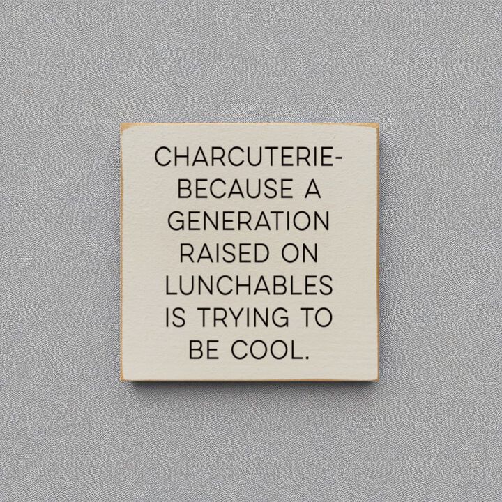 Humorous Charcuterie Wood Wall Sign Funny Kitchen Decor for Food Lovers