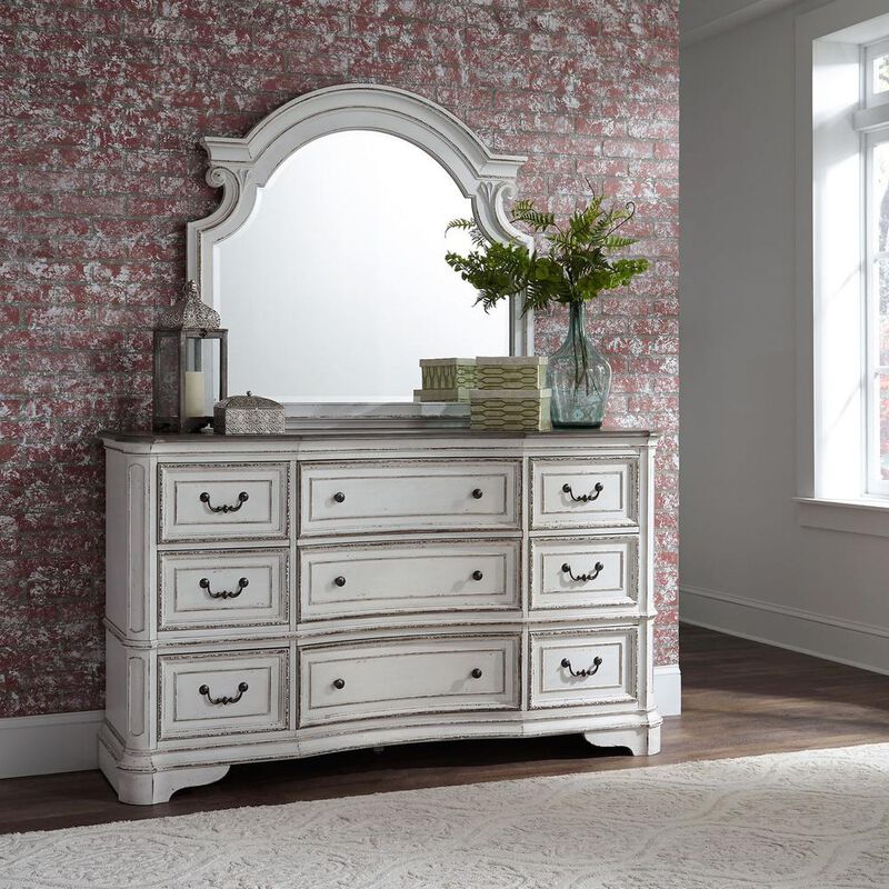 Liberty Furniture Magnolia Manor 9 Drawer Dresser in Antique White image number 8