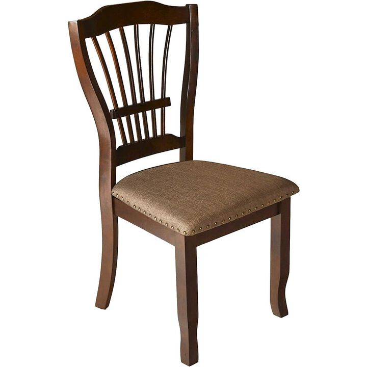 New Classic Furniture Furniture Bixby Solid Wood and Polyester Dining Chairs in Espresso