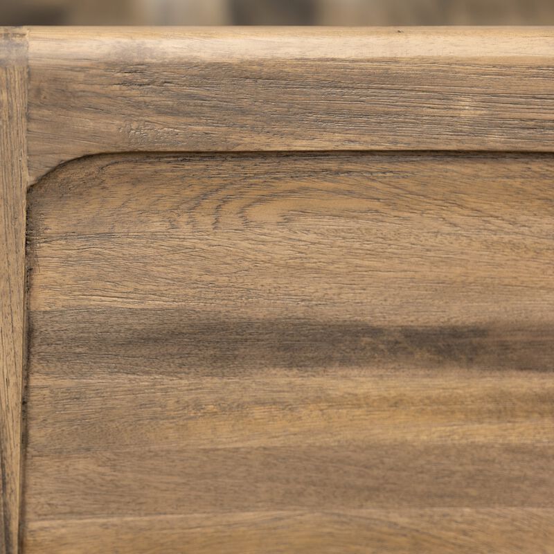 Gena Dining Side Chair Set of 2, Panel Backrest, Brown Solid Mango Wood - Benzara