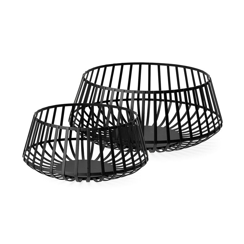 Set of 2 Metal Wire Decorative Bowls for Dining Table or Living Room Centerpiece