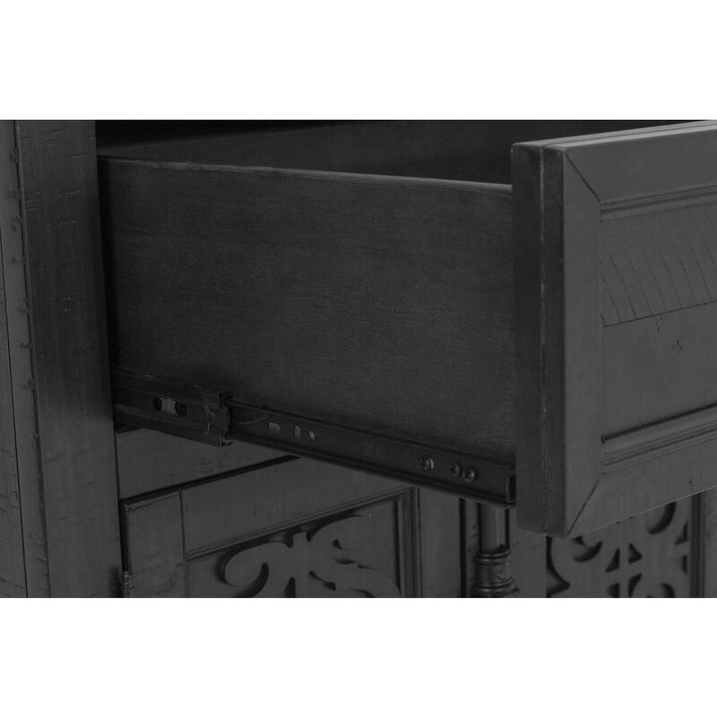 Best Quality Furniture Sleigh night stand with USB charging port in Rustic Gray