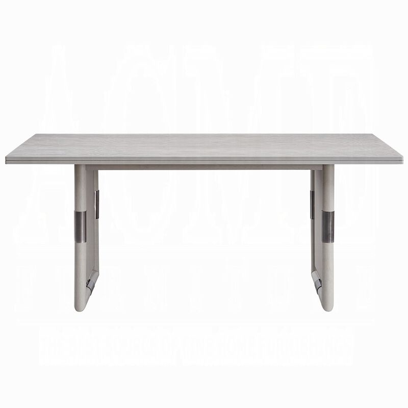 Mori Dining Table, 72 Inch Rectangular Top w Panel Legs, Natural Gray