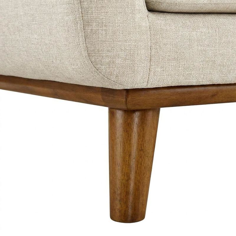 Fabric-Upholstered Small Loveseat Sofa for Bedroom or Small Spaces, Beige image number 6