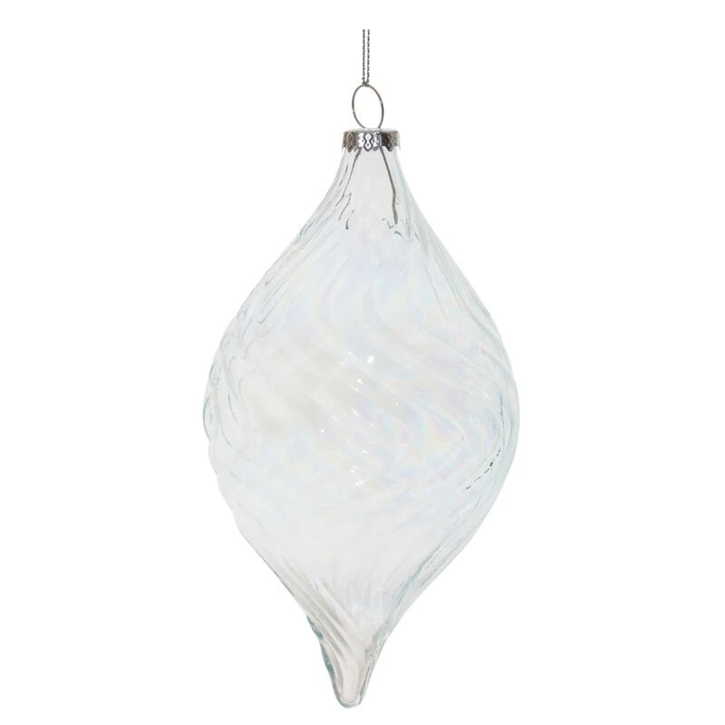 6-Pack Wavy Clear Glass Christmas Ornaments &ndash; Textured Hanging Tree Decorations for Elegant, Modern, or Traditional Holiday Themes