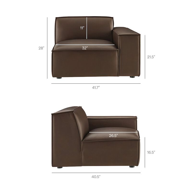 Restore 3-Piece Vegan Leather Modular Sofa Set image number 4