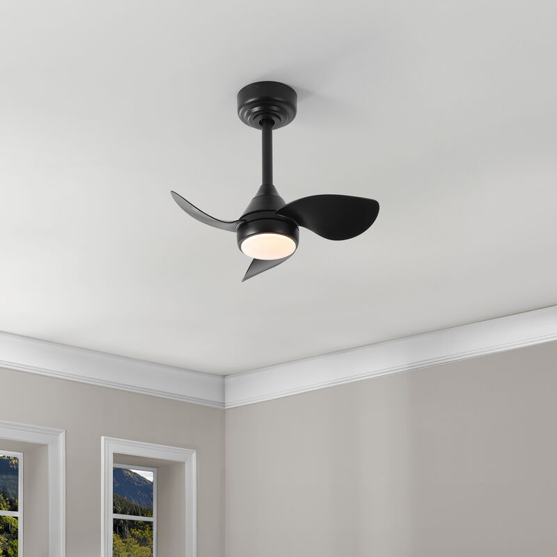 Albini 22" Contemporary Minimalist 6-Speed Metal Mobile-App/Remote-Controlled Dimmable Smart Integrated LED Ceiling Fan