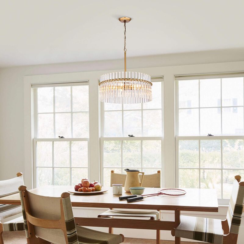 Clara 5-light Brushed Brass Crystal Chandelier image number 9