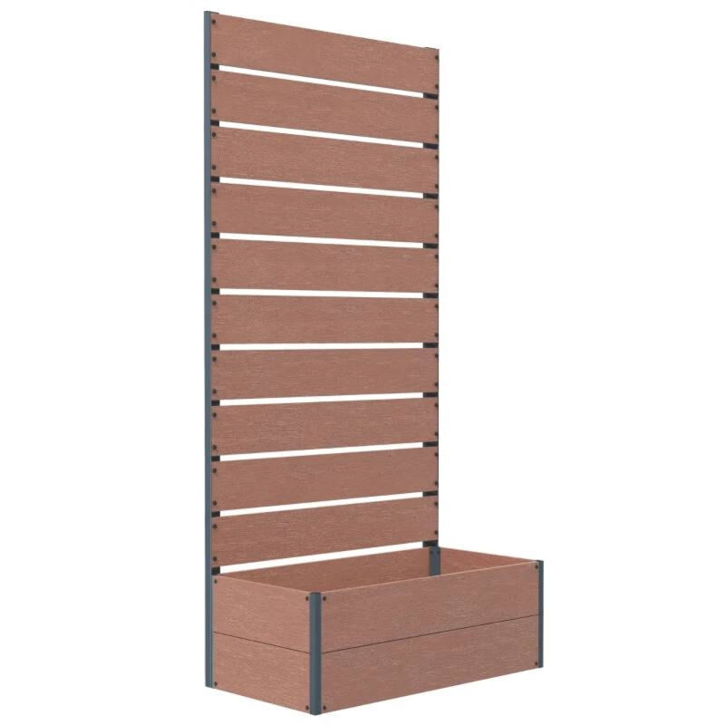 Decorative Wood Raised Garden Bed – Outdoor Planter with Trellis for Flowers and Vegetables