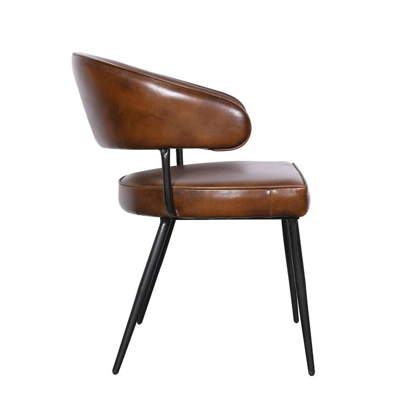 World Interiors Brisbane Dover Armchair in Washed Chestnut Leather image number 2