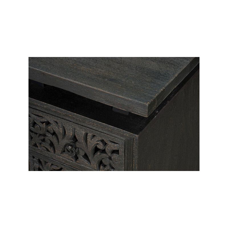 Taran Designs Calista 3-drawer 1-door Floral Carved Solid Wood Desk