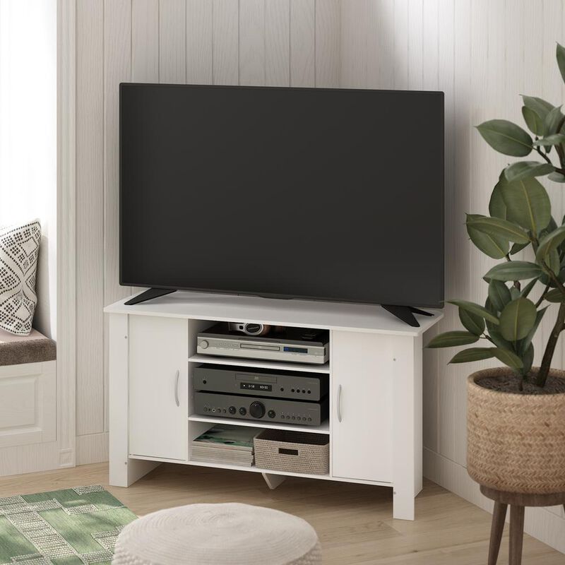 Econ TV Stand Entertainment Center, White