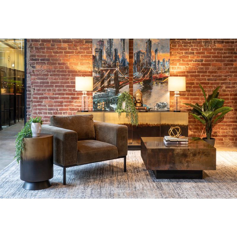 World Interiors St. George 35" Coffee Table in Oxidized Copper image number 5