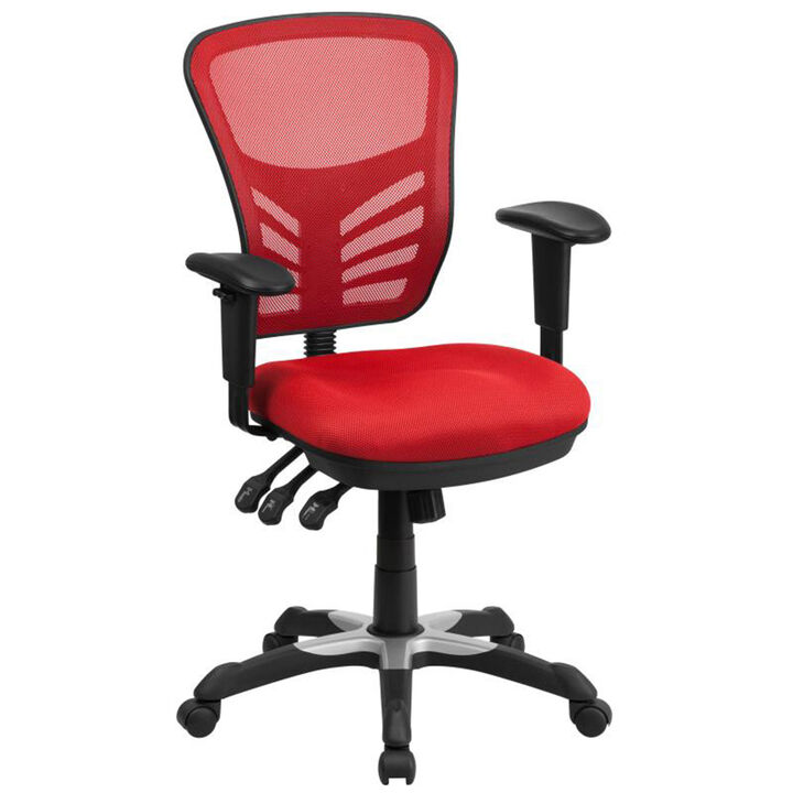 Nicholas Mid-Back Dark Gray Mesh Multifunction Executive Swivel Ergonomic Office Chair with Adjustable Arms
