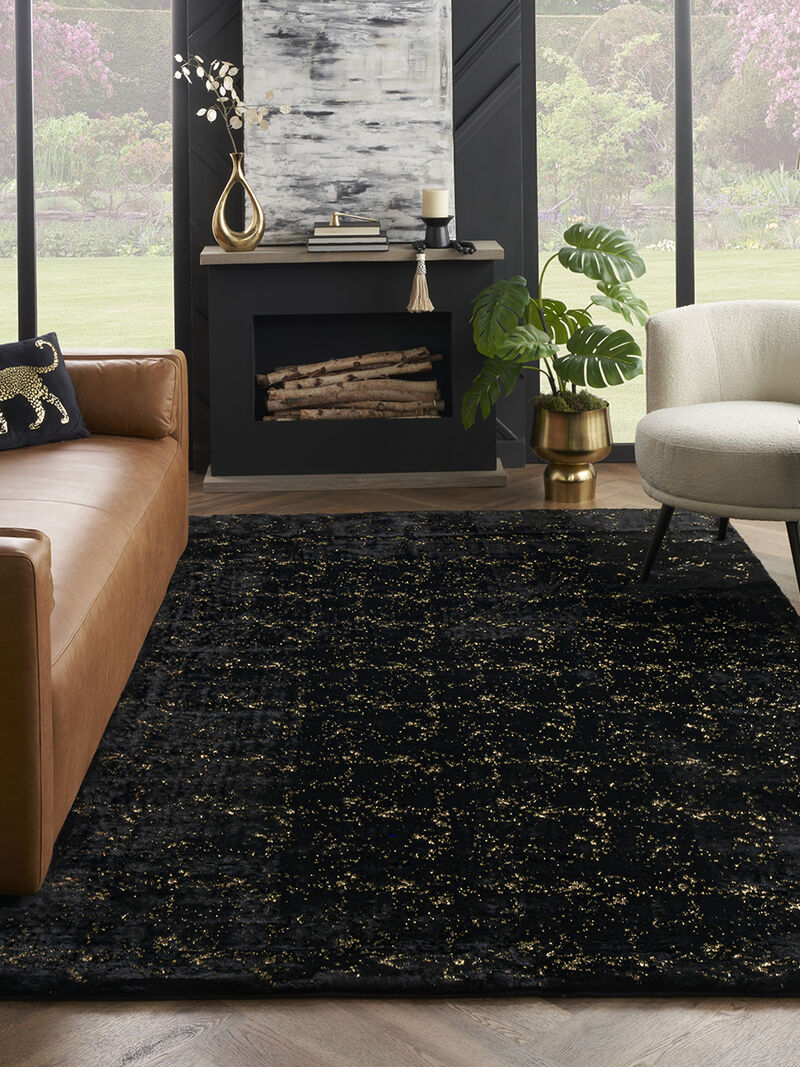 Cozy Shimmer CSH01 Black/Gold 7'9" x 9'9" Rug