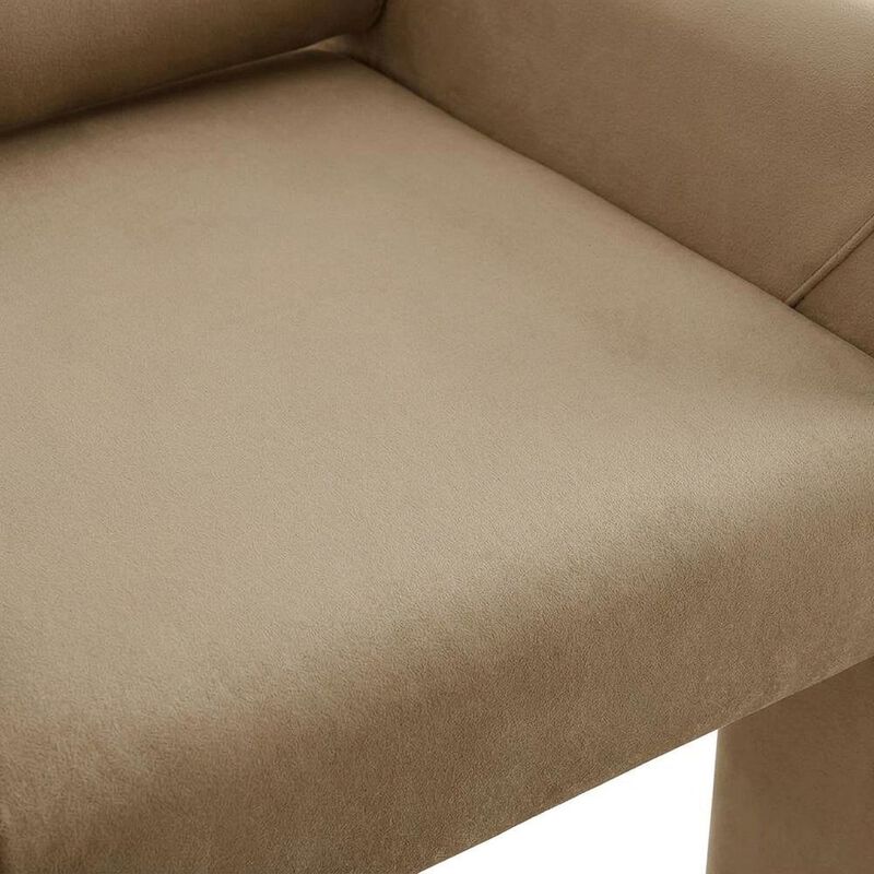 Performance Velvet Dining Armchair with Stain-Resistant Fabric, Taupe image number 5