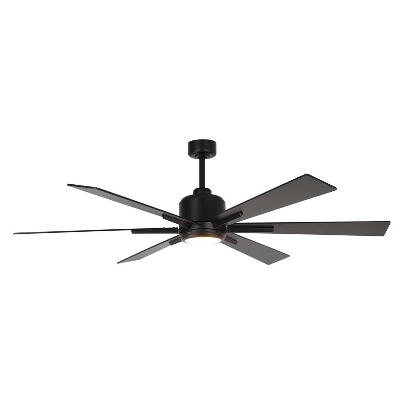 65" Modern Black Windmill LED Ceiling Fan with Remote Control and Lights