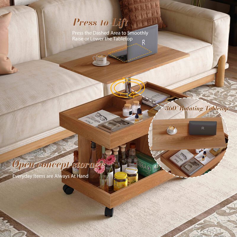 Votfri 360&deg; Rotating Desktop Side Table image number 6