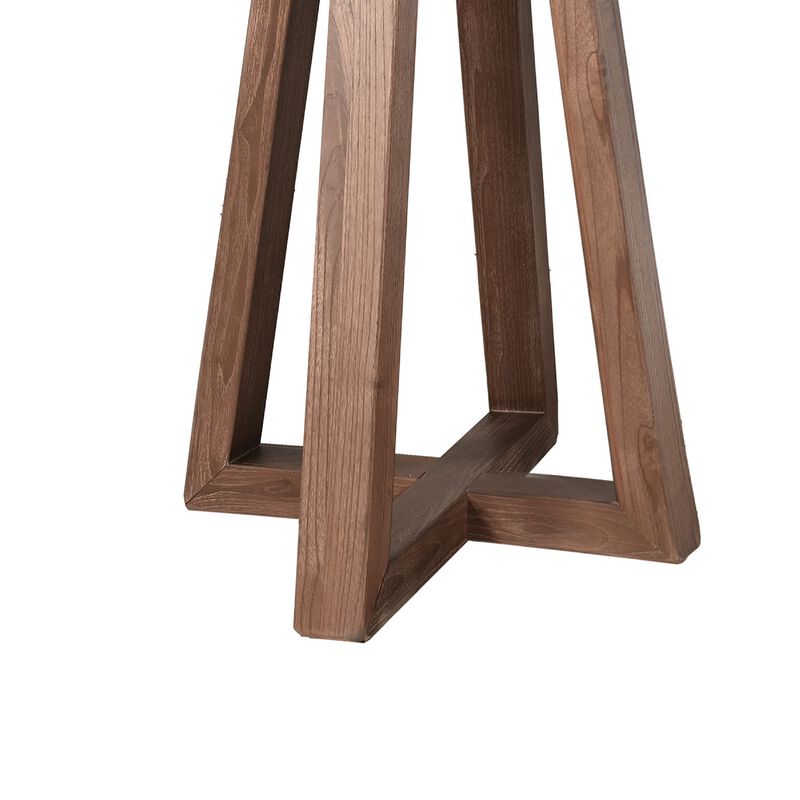 Mika Dining Pub Table, 30 Inch Round Top with Cross Base, Wheat Brown image number 6