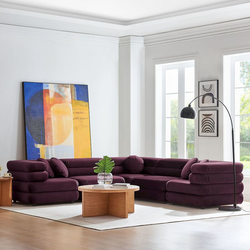 Jubilee 5-Piece Modular Performance Velvet Sectional Sofa image number 9