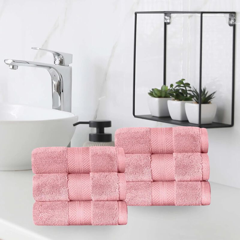 6 Pack Turkish Cotton Hand Towels Set, Soft Quick Dry Absorbent Towels for Bathroom Kitchen image number 1