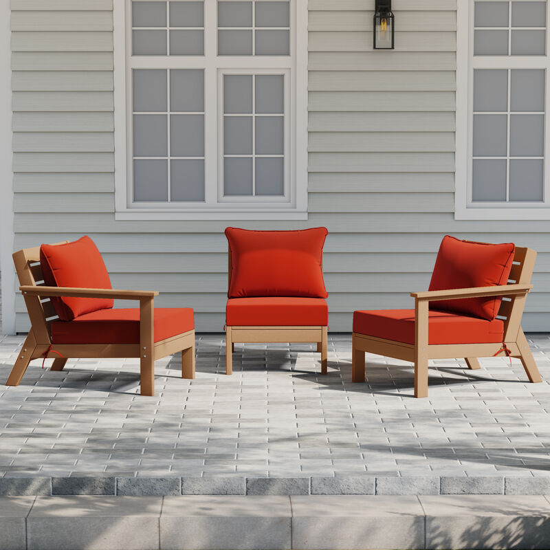 WestinTrends Outdoor Patio HDPE Sectional Sofa with Patio Cushions