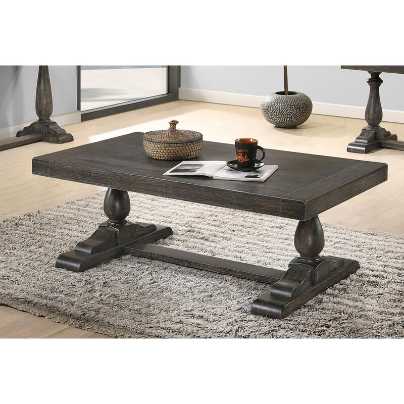 Best Master Furniture Amy 52 Transitional Wood Coffee Table in Dove Gray