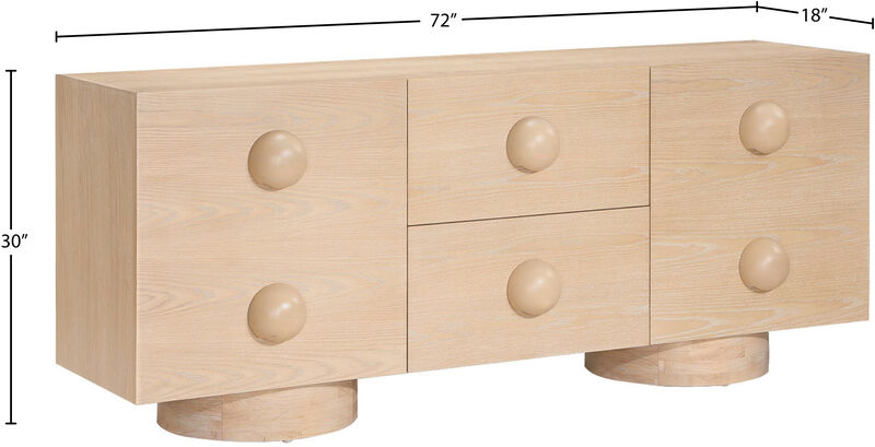 Meridian Furniture Bubble Natural Rubberwood with Oak Veneer Sideboard/Buffet image number 7