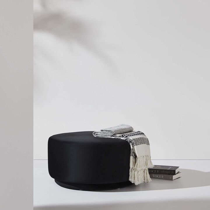 Renwil Colum Poly-Velvet & Mdf Round Ottoman