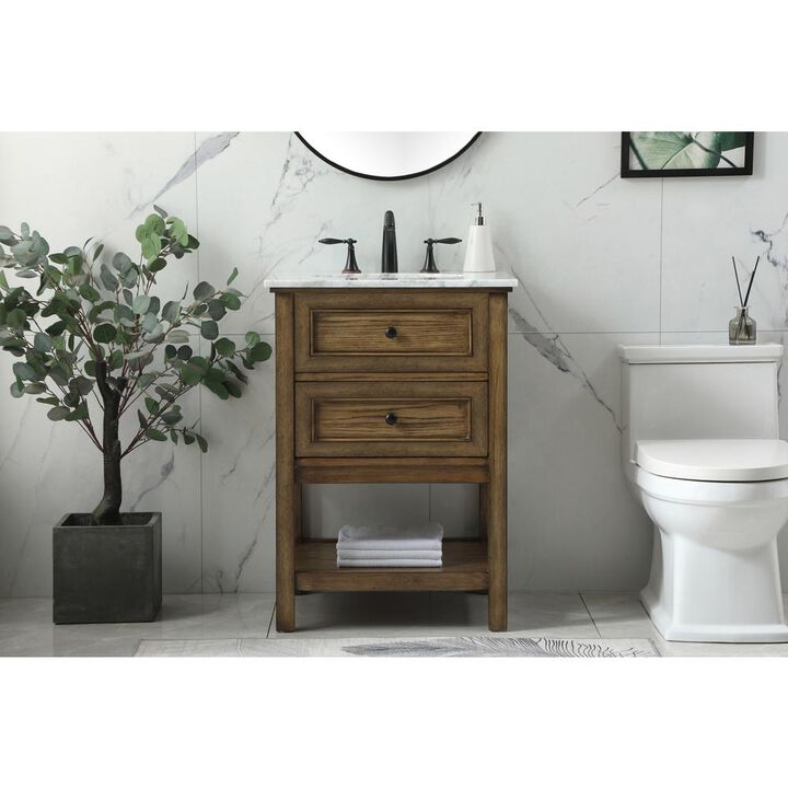 Elegant Kitchen and Bath 24 inch Single bathroom vanity in driftwood
