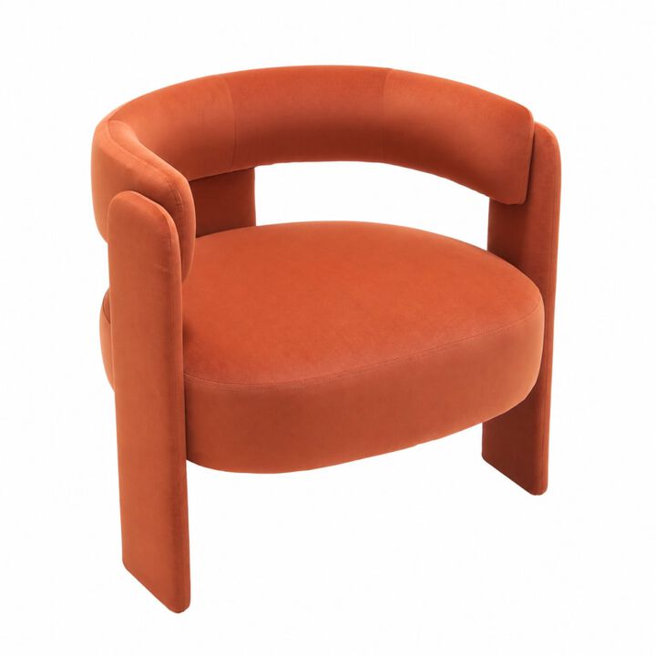 GOODSILO Mid-Century Modern Velvet Accent Chair Comfy Upholstered Single Sofa Armchair for Living Room, Bedroom, Office, and Reading