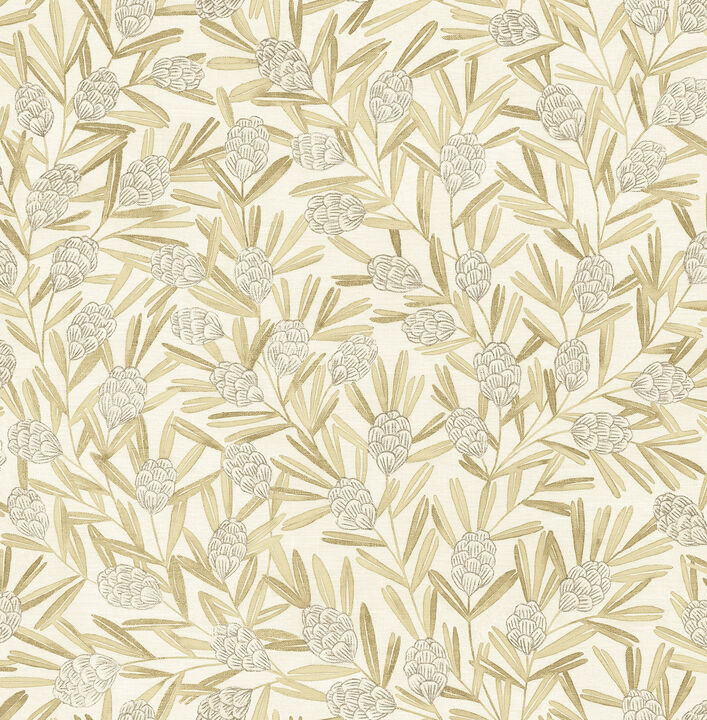 Zulma Gold Decorative Botanical Wallpaper
