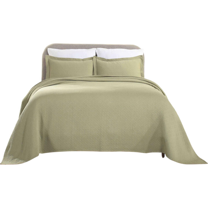 Lightweight Cotton Matelasse Bedspread Set with Matching Shams