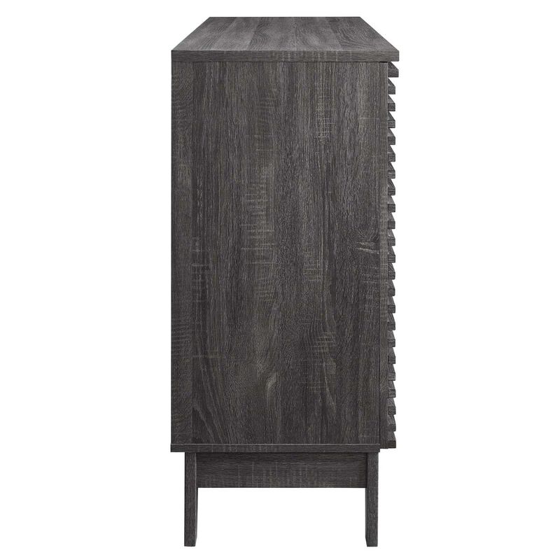 Modway Render Mid-Century Modern Wine Bar Cabinet in Charcoal 17 x 46 x 37 image number 7