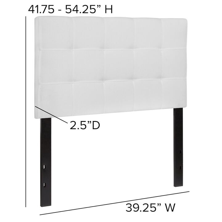 Flash Furniture Tufted Upholstered Twin Size Headboard in White Fabric