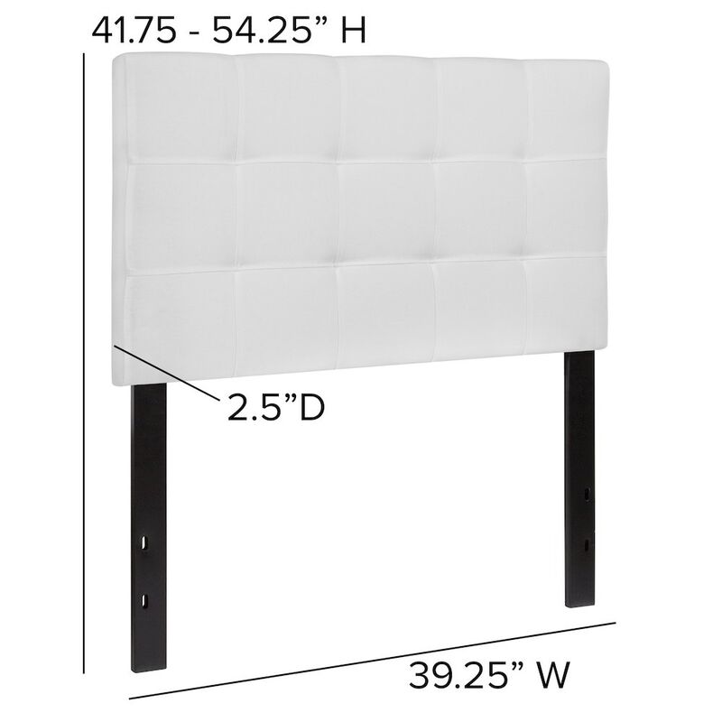 Flash Furniture Tufted Upholstered Twin Size Headboard in White Fabric image number 1