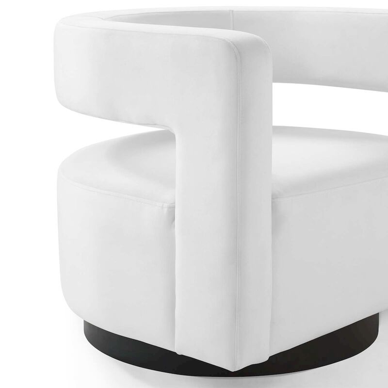Spin Cutaway Performance Velvet Swivel Armchair image number 5