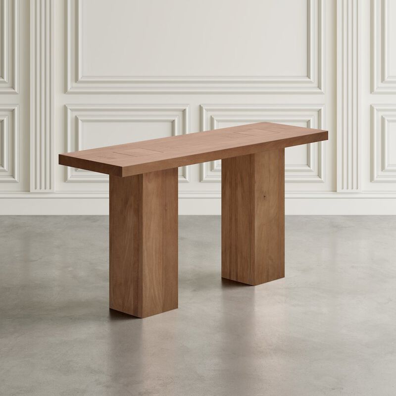 Jofran Modern Rustic 58 Solid Wood Double Pedestal Console Sofa Table