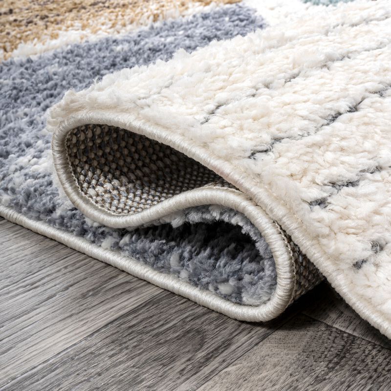 Aileen Geometric Scandi Colorblock Carved Area Rug