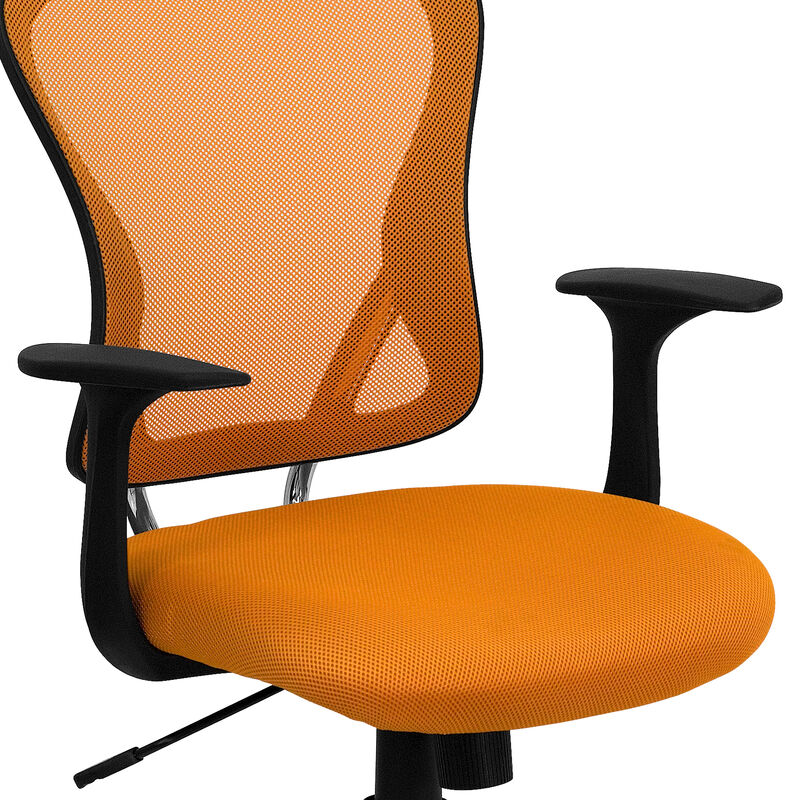 Alfred Mid-Back Dark Gray Mesh Swivel Task Office Chair with Chrome Base and Arms image number 7