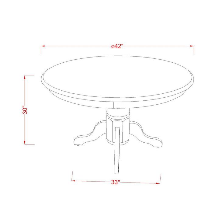 Shelton Round Kitchen Table 42" Diameter In Linen White Finish