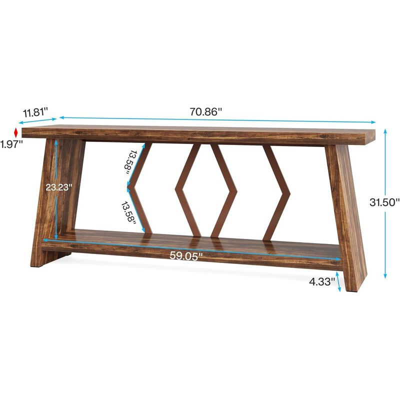 Tribesigns Farmhouse Wood Console Table image number 4